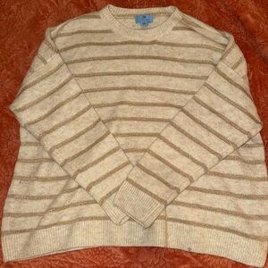 Oversized Striped Cream and Gold Sweater